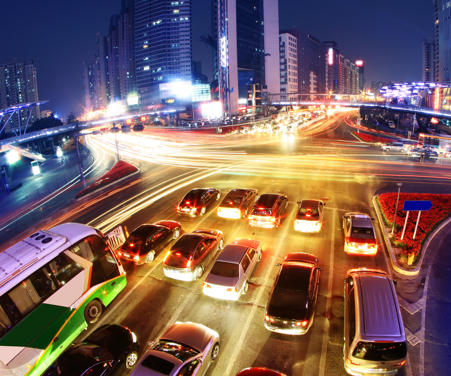 busy traffic intersection